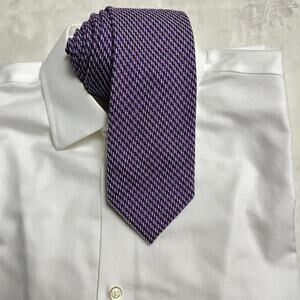 Robert Talbott Tie Best of Class Purple Black Wool Silk Made in USA Royal